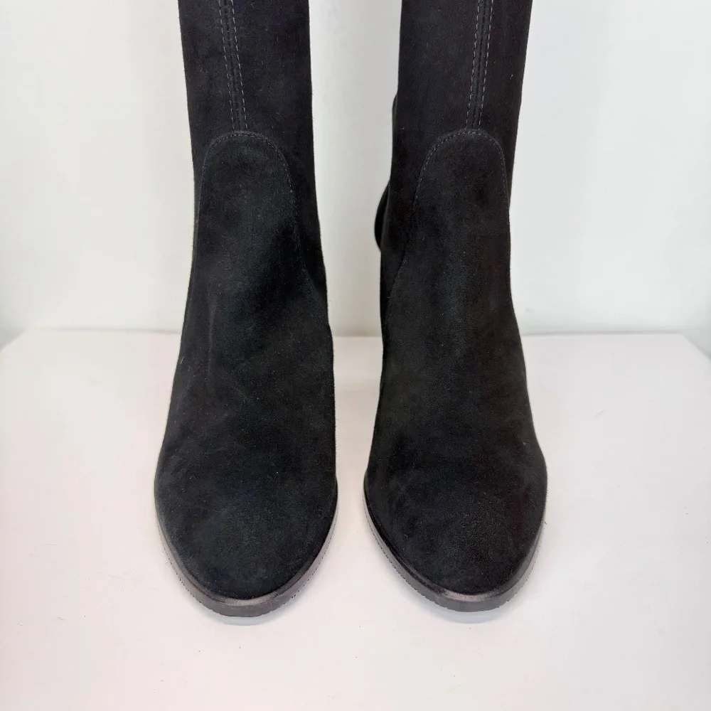 New Stuart Weitzman Highland Over The Knee Boot Black Suede Sz 9